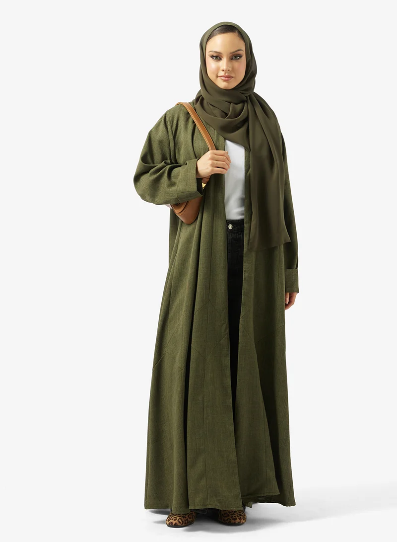 hayas closet V neck Abaya With Sheila
